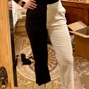 Half and Half Plaid Pants